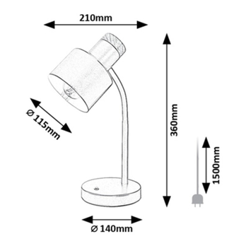 Stolná lampa PASTRO čierna 7