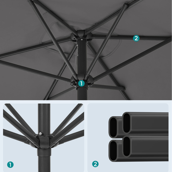 Slnečník PATIO sivá 2