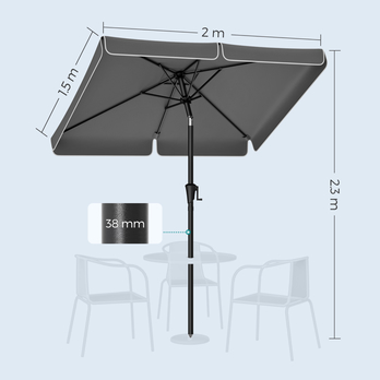 Slnečník PATIO sivá 6