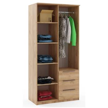 Šatníková skriňa PATRICK I dub craft/čierna 1