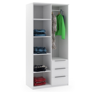 Šatníková skriňa PATRICK I biela/dub craft 1