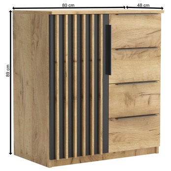 Komoda PATRICK I dub craft/čierna 1