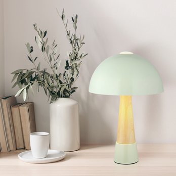 Stolná lampa PAULIN zelená/prírodná 1