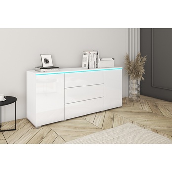 Komoda PAVIA 150 biela/biela lesklá 1