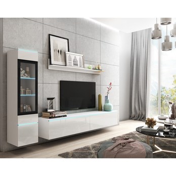 Obývacia stena PAVIA I biela/biela lesklá 1