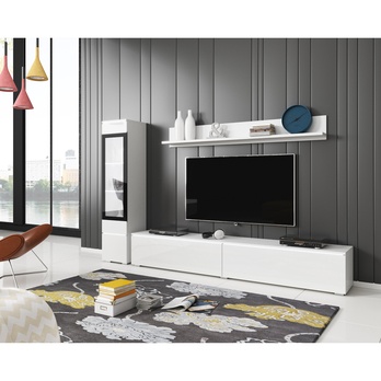 Obývacia stena PAVIA I biela/biela lesklá 2