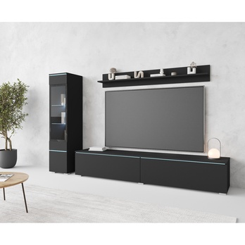 Obývacia stena PAVIA I čierna/grafitová matná 1