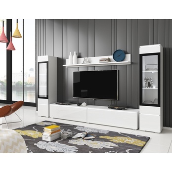 Obývacia stena PAVIA II biela/biela lesklá 2