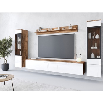 Obývacia stena PAVIA II dub wotan/biela 1