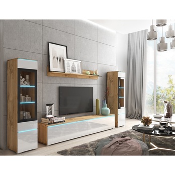 Obývacia stena PAVIA II dub wotan/biela 2