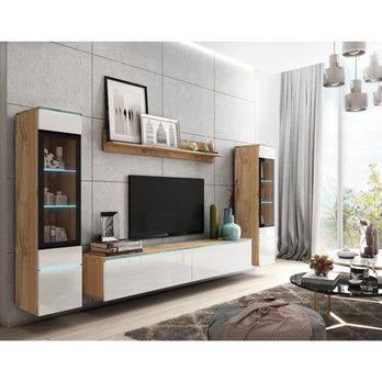 Obývacia stena PAVIA II dub wotan/biela 3