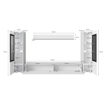 Obývacia stena PAVIA II dub wotan/biela 5