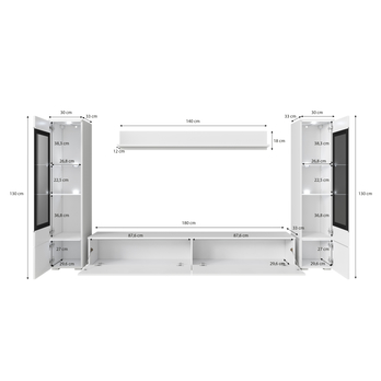 Obývacia stena PAVIA II dub wotan/čierna lesklá 5