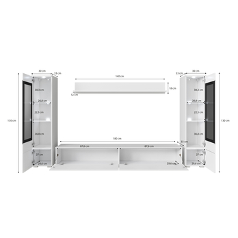 Obývacia stena PAVIA II čierna/grafitová matná 6