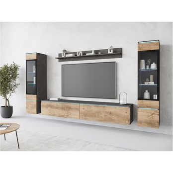 Obývacia stena PAVIA II matera/gaštan 1