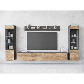 Obývacia stena PAVIA II matera/gaštan 2