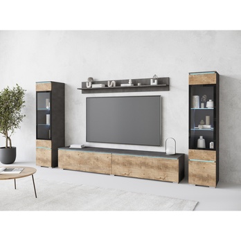 Obývacia stena PAVIA II matera/gaštan 3