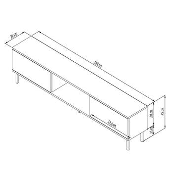 TV stolík PAYE biela/zlatá 4
