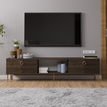 TV stolík PAYE orech/zlatá 1