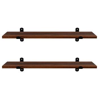 Nástenné police PEASY hnedá, set 2 ks 4