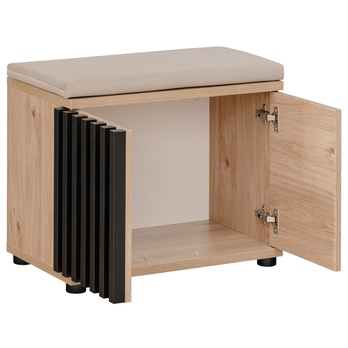 Komoda na topánky PEDRO dub/čierna/béžová 2