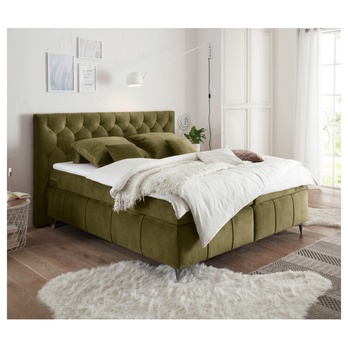 Posteľ boxspring PEMBROKE 8 olivová, 180x200 cm 1