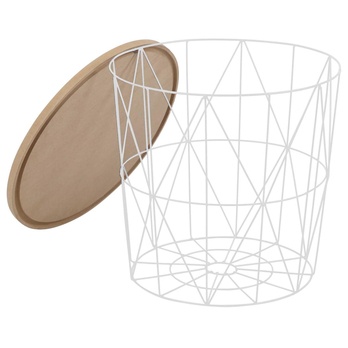 Prístavný stolík PERSEFONA biela/hnedá 1