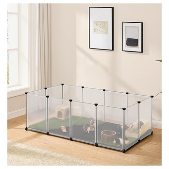 Ohrádka pre domáce zvieratá PETS priehľadná/čierna, tvrdený plast 1