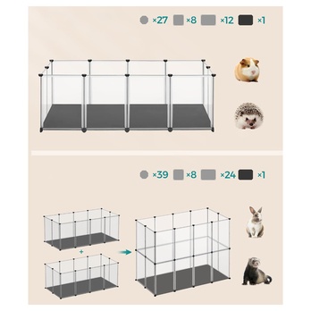 Ohrádka pre domáce zvieratá PETS priehľadná/čierna, tvrdený plast 3