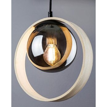 Závesné svietidlo PEYTON čierna/svetlohnedá 2