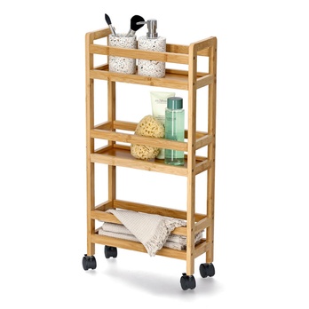Regál na kolieskach PHILLIP bambus/MDF 2