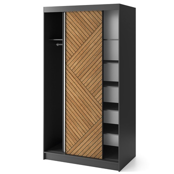 Šatníková skriňa PHYRAM II čierna/dub caramel 2