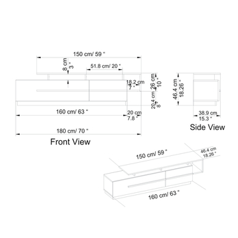 TV stolík PIA orech/čierna 2