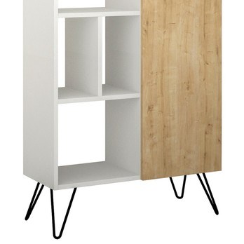 Regál/knižnica PICADILLY biela/dub 2