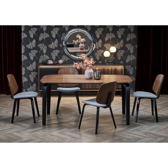 Jedálenský stôl PIDRU orech/čierna 1