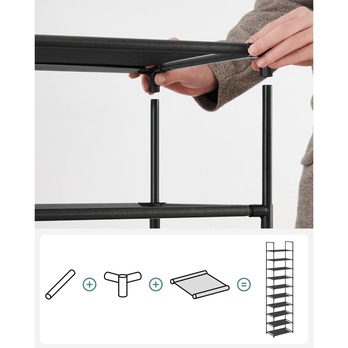 Regál na topánky PIER 3 čierna, šírka 33 cm 6