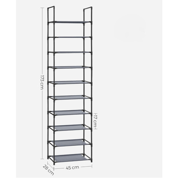 Regál na topánky PIER 3 sivá, šírka 45 cm 7