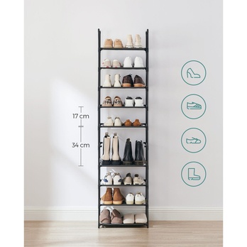 Regál na topánky PIER 3 čierna, šírka 45 cm 3