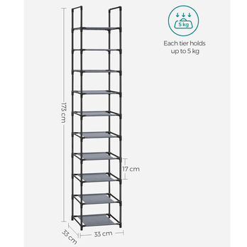 Regál na topánky PIER 3 sivá, šírka 33 cm 6