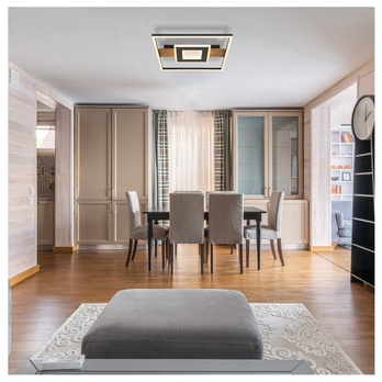 Stropné LED svetidlo PIKARA 3 čierna/drevo 1