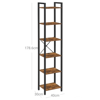 Knižnica PILLAR čierna/hnedá 5