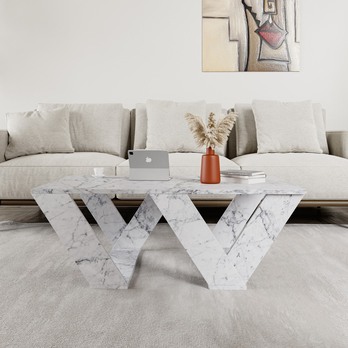 Konferenčný stolík PIPRA biely mramor 2