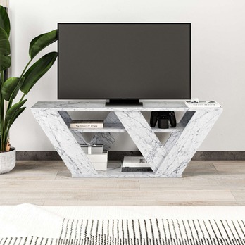 TV stolík PIPRALLA biely mramor 2