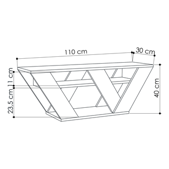 TV stolík PIPRALLA mocca 2