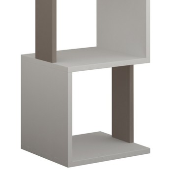 Regál/knižnica PIRI biela/svetlá mocha 2