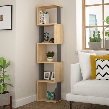 Regál/knižnica PIRI dub sonomo/antracit 1