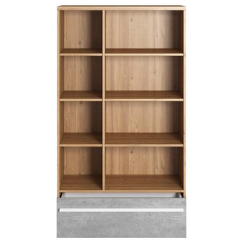 Regál PLANO 03 dub nash/biela/betón 2