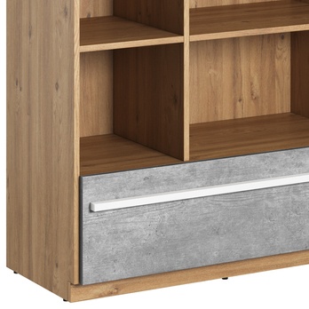 Regál PLANO 03 dub nash/biela/betón 4