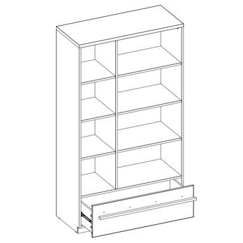Regál PLANO 03 dub nash/biela/betón 6