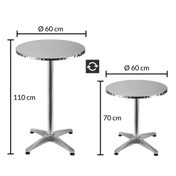Barový stôl PLATE 2 strieborná 9